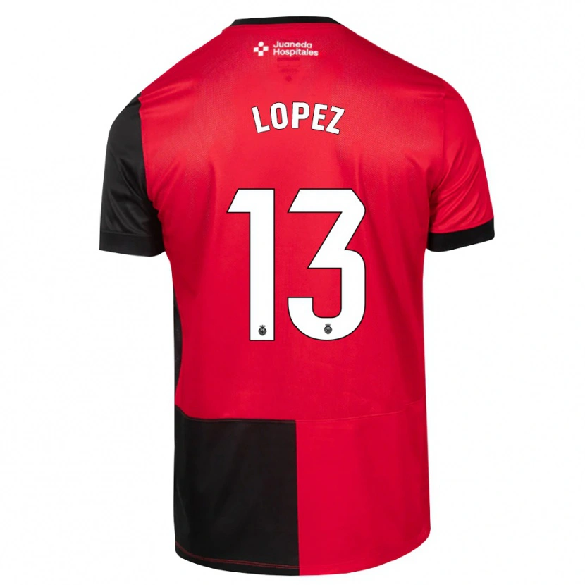 Danxen Bambino Maglia Iván López #13 Nero Rosso Bianco Kit Gara Home 2026/27 Maglietta