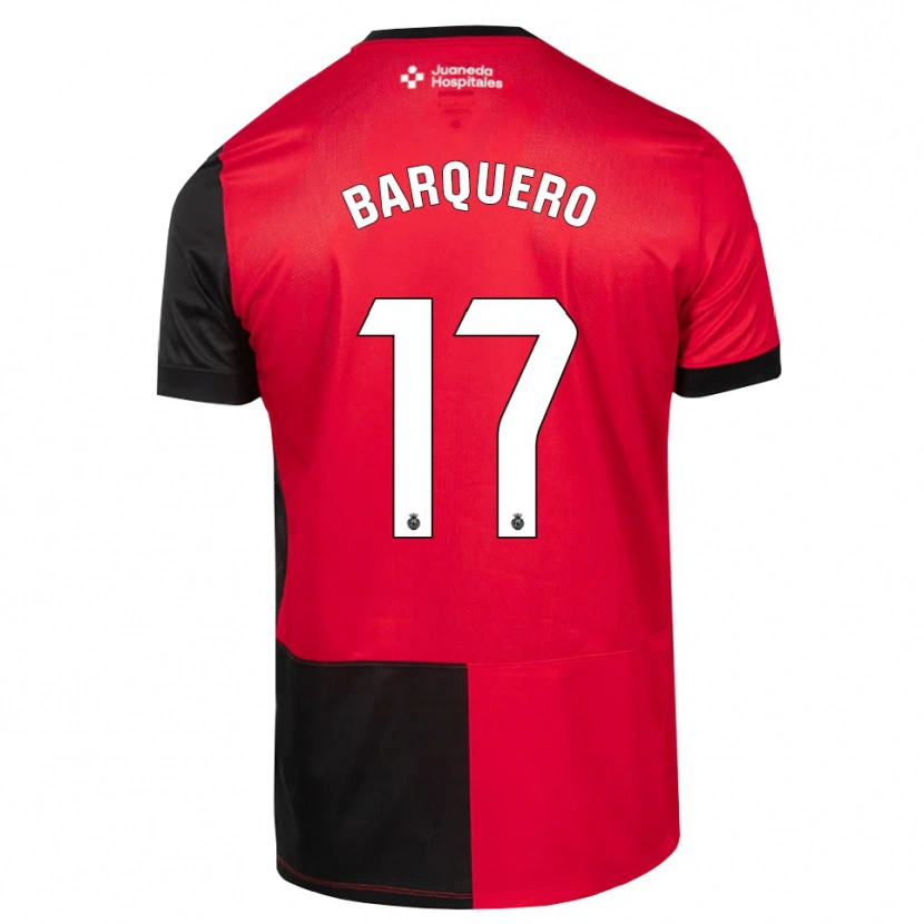 Danxen Bambino Maglia Adrián Barquero #17 Nero Rosso Bianco Kit Gara Home 2026/27 Maglietta