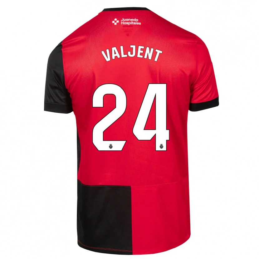 Danxen Bambino Maglia Martin Valjent #24 Nero Rosso Bianco Kit Gara Home 2026/27 Maglietta