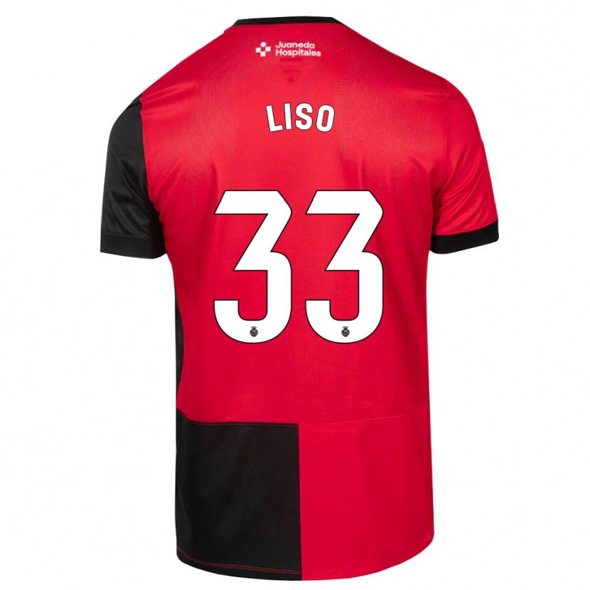 Danxen Bambino Maglia Adrián Liso #33 Nero Rosso Bianco Kit Gara Home 2026/27 Maglietta