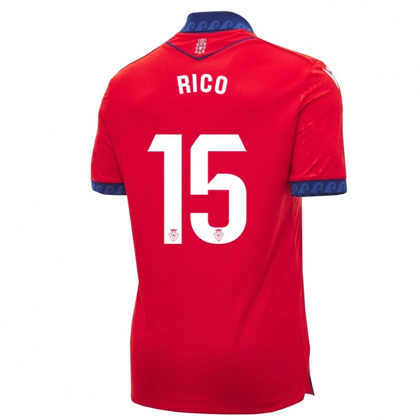 Danxen Bambino Maglia Diego Rico #15 Rosso Navy Bianco Kit Gara Home 2026/27 Maglietta