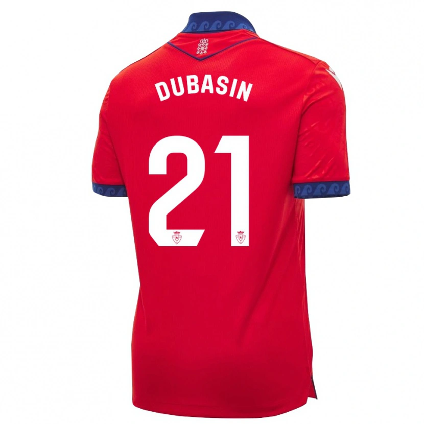 Danxen Bambino Maglia Jonathan Dubasin #21 Rosso Navy Bianco Kit Gara Home 2026/27 Maglietta