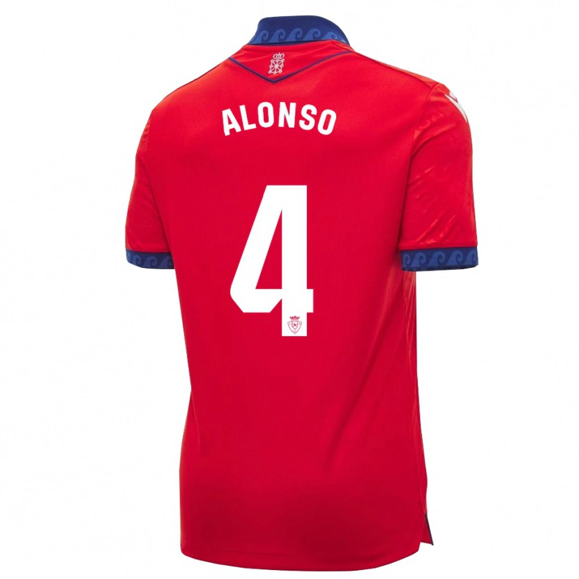Danxen Bambino Maglia Ander Alonso #4 Rosso Navy Bianco Kit Gara Home 2026/27 Maglietta