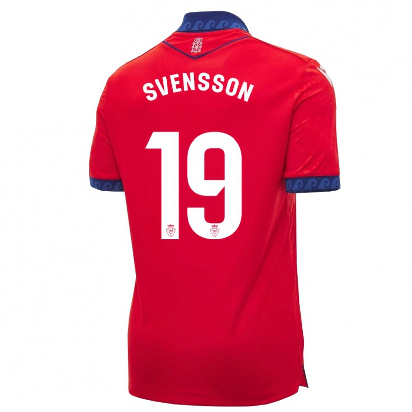 Danxen Bambino Maglia Max Svensson #19 Rosso Navy Bianco Kit Gara Home 2026/27 Maglietta