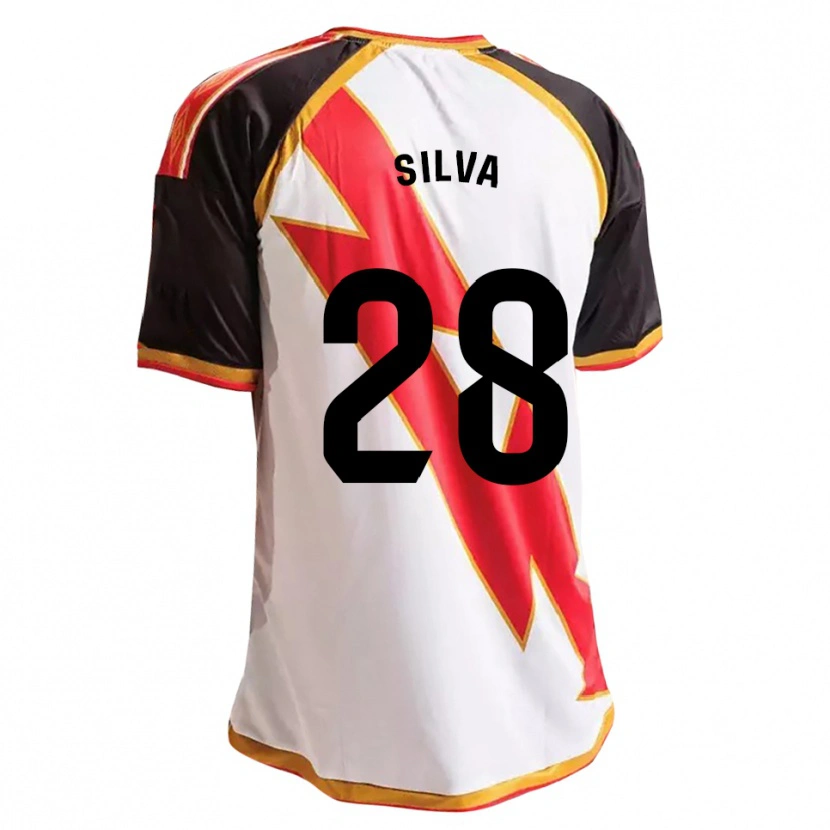 Danxen Bambino Maglia Santiago Silva #28 Nero Rosso Bianco Oro Kit Gara Home 2026/27 Maglietta