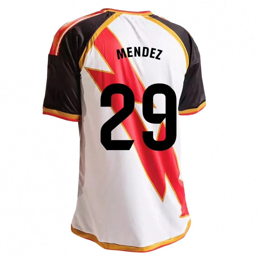 Danxen Bambino Maglia Diego Méndez #29 Nero Rosso Bianco Oro Kit Gara Home 2026/27 Maglietta