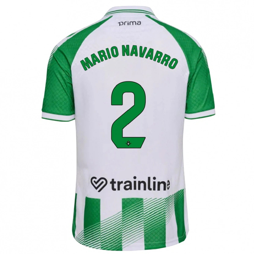 Danxen Bambino Maglia Mario Navarro #2 Verde Chiaro Nero Bianco Kit Gara Home 2026/27 Maglietta