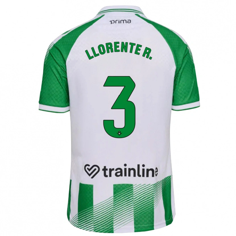 Danxen Bambino Maglia Diego Llorente #3 Verde Chiaro Nero Bianco Kit Gara Home 2026/27 Maglietta