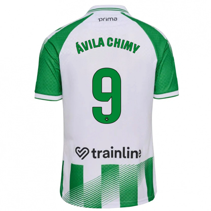 Danxen Bambino Maglia Chimy Ávila #9 Verde Chiaro Nero Bianco Kit Gara Home 2026/27 Maglietta
