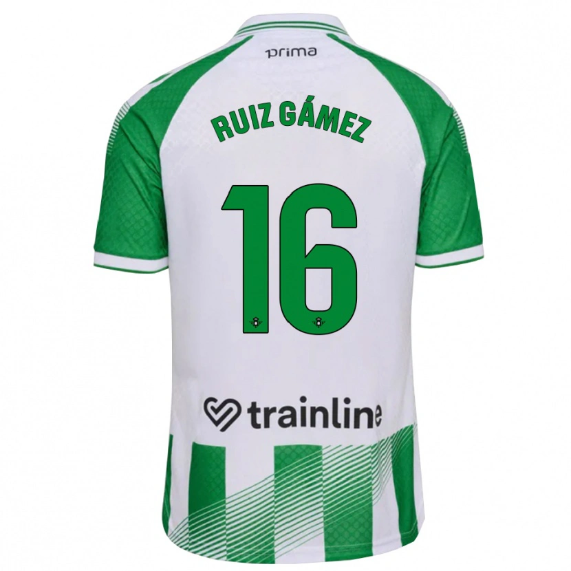 Danxen Bambino Maglia María Ruiz #16 Verde Chiaro Nero Bianco Kit Gara Home 2026/27 Maglietta