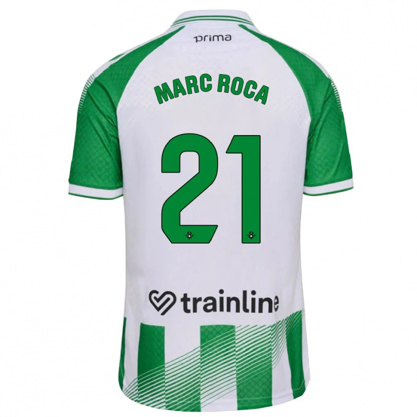 Danxen Bambino Maglia Marc Roca #21 Verde Chiaro Nero Bianco Kit Gara Home 2026/27 Maglietta