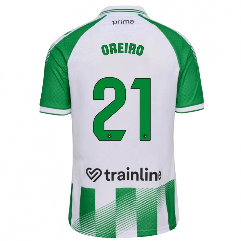 Danxen Bambino Maglia Jorge Oreiro #21 Verde Chiaro Nero Bianco Kit Gara Home 2026/27 Maglietta