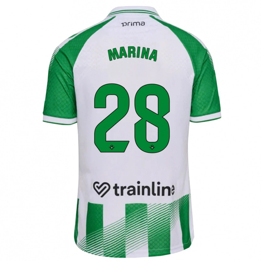 Danxen Bambino Maglia Marina Sánchez #28 Verde Chiaro Nero Bianco Kit Gara Home 2026/27 Maglietta