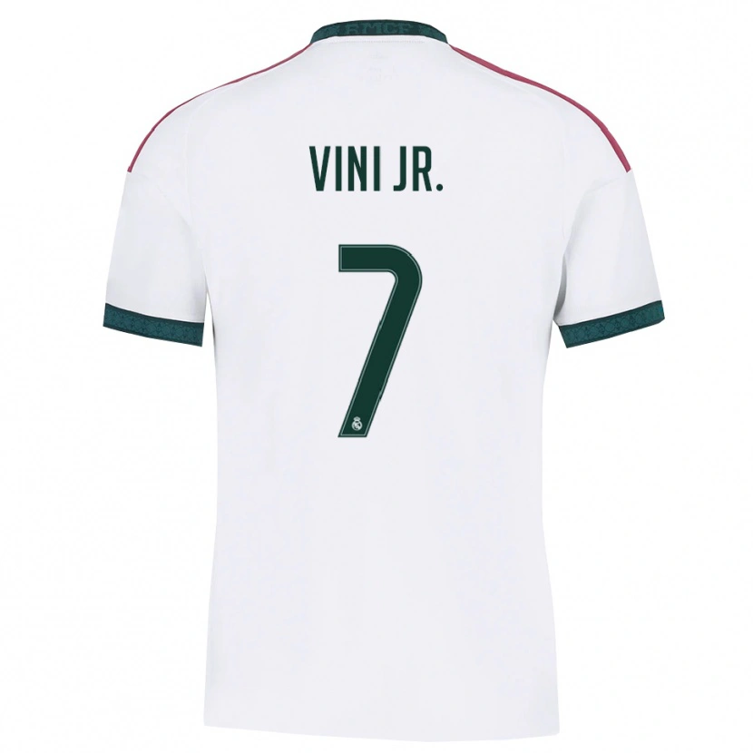 Danxen Bambino Maglia Vinicius Junior #7 Verde Scuro Bianco Rosso Kit Gara Home 2026/27 Maglietta