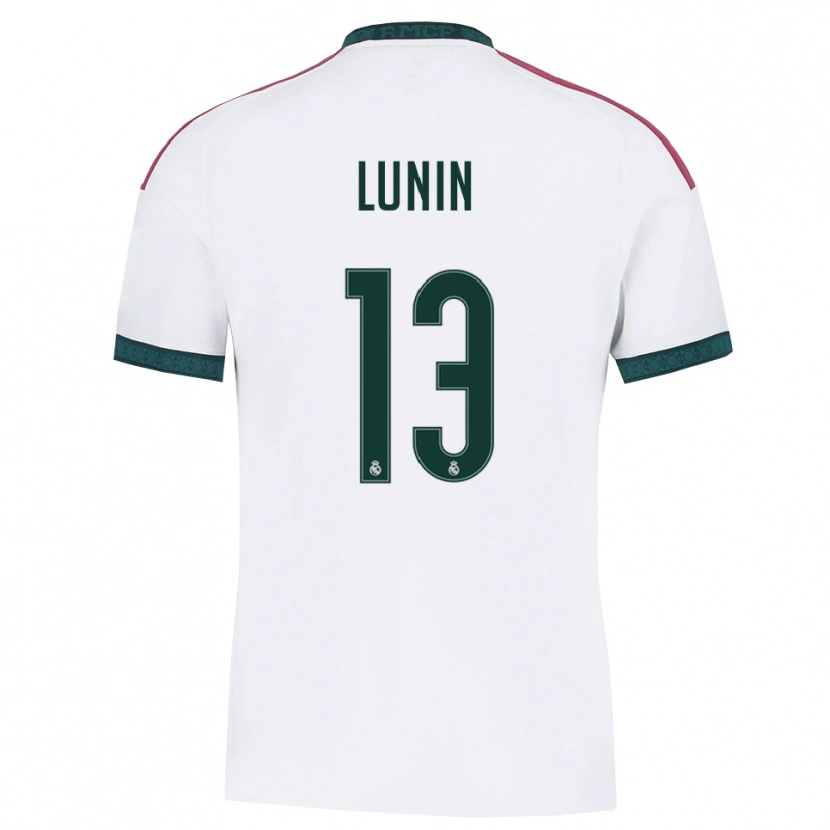 Danxen Bambino Maglia Andriy Lunin #13 Verde Scuro Bianco Rosso Kit Gara Home 2026/27 Maglietta
