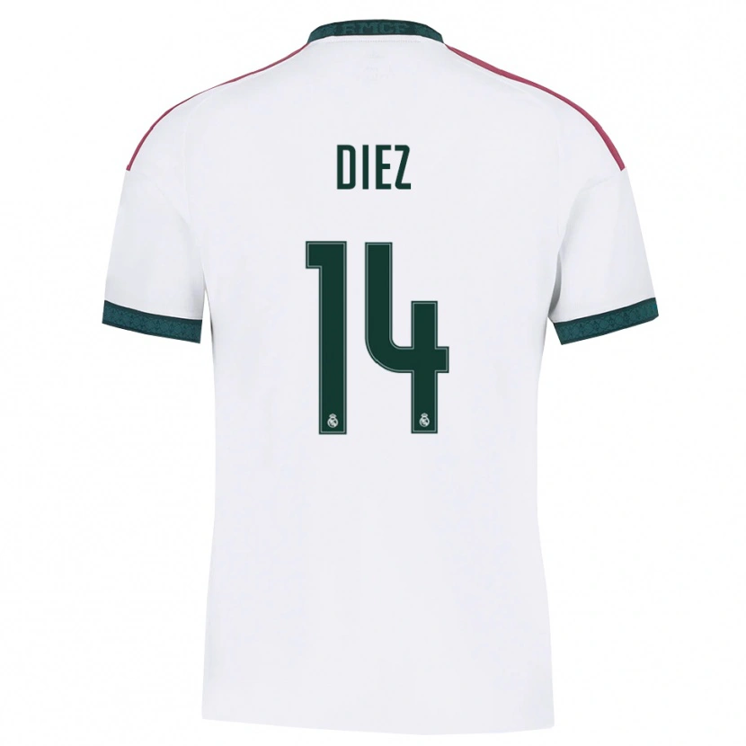 Danxen Bambino Maglia Carlos Diez #14 Verde Scuro Bianco Rosso Kit Gara Home 2026/27 Maglietta
