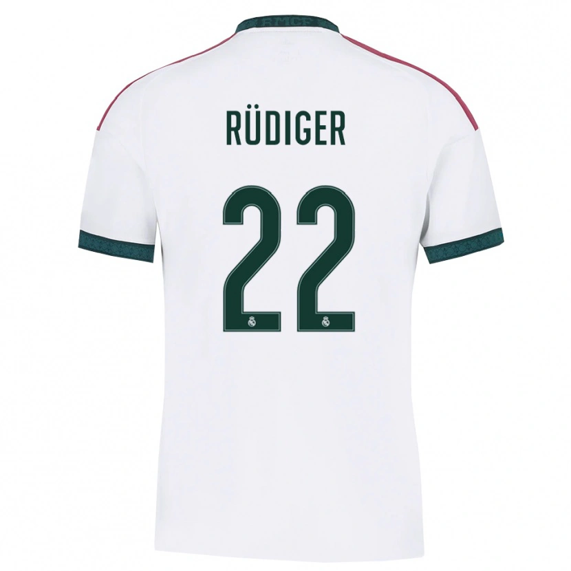 Danxen Bambino Maglia Antonio Rüdiger #22 Verde Scuro Bianco Rosso Kit Gara Home 2026/27 Maglietta