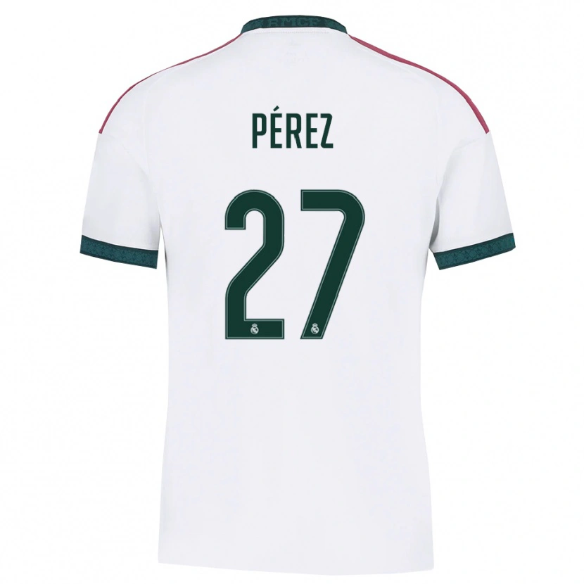 Danxen Bambino Maglia Adrián Pérez #27 Verde Scuro Bianco Rosso Kit Gara Home 2026/27 Maglietta