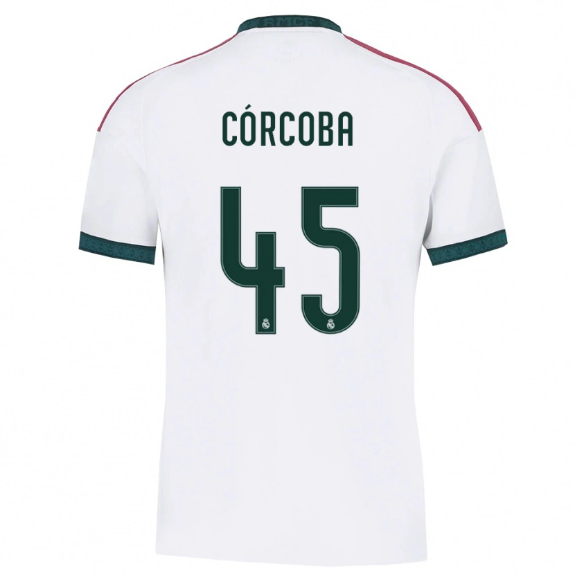 Danxen Bambino Maglia Andrés Córcoba #45 Verde Scuro Bianco Rosso Kit Gara Home 2026/27 Maglietta