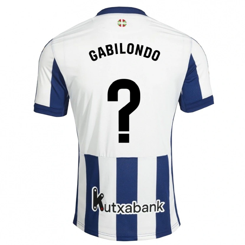 Danxen Bambino Maglia Iker Gabilondo #0 Navy Bianco Goldenrod Kit Gara Home 2026/27 Maglietta
