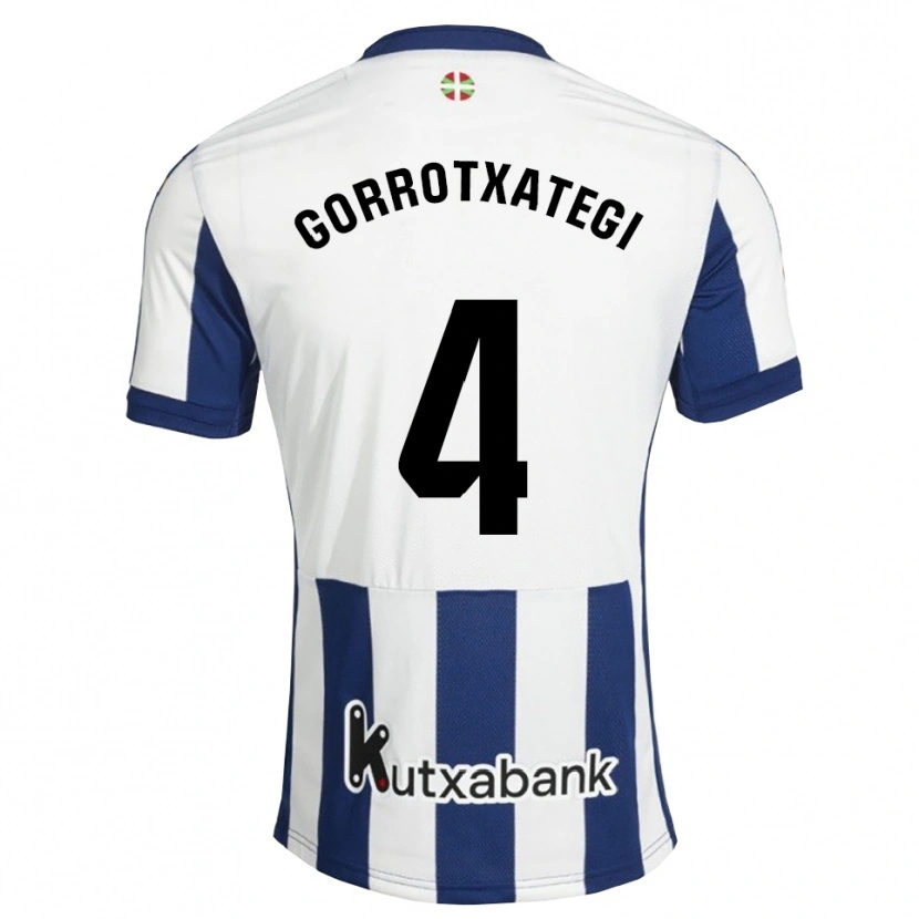 Danxen Bambino Maglia Jon Gorrotxategi #4 Navy Bianco Goldenrod Kit Gara Home 2026/27 Maglietta
