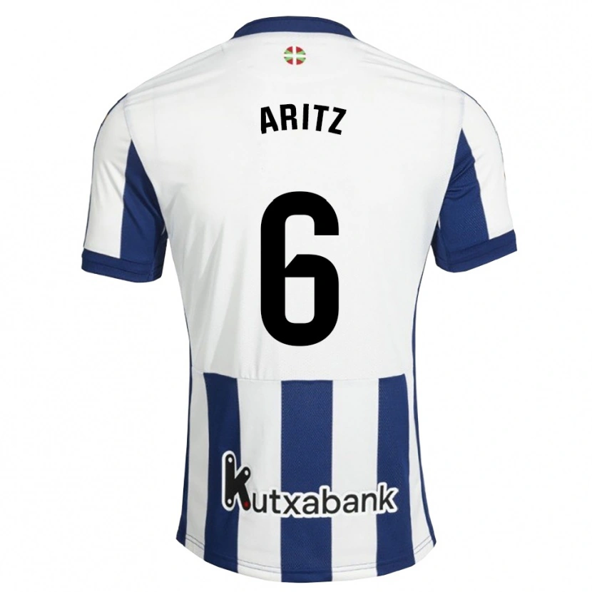 Danxen Bambino Maglia Aritz Elustondo #6 Navy Bianco Goldenrod Kit Gara Home 2026/27 Maglietta