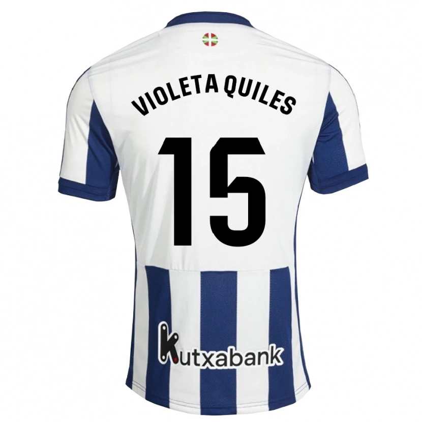 Danxen Bambino Maglia Violeta Quiles #15 Navy Bianco Goldenrod Kit Gara Home 2026/27 Maglietta