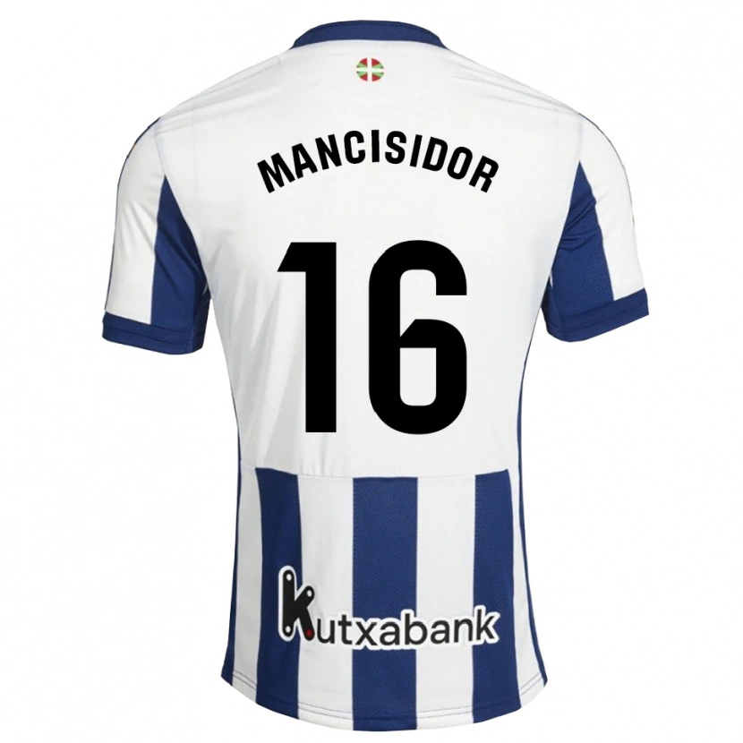 Danxen Bambino Maglia Beñat Mancisidor #16 Navy Bianco Goldenrod Kit Gara Home 2026/27 Maglietta