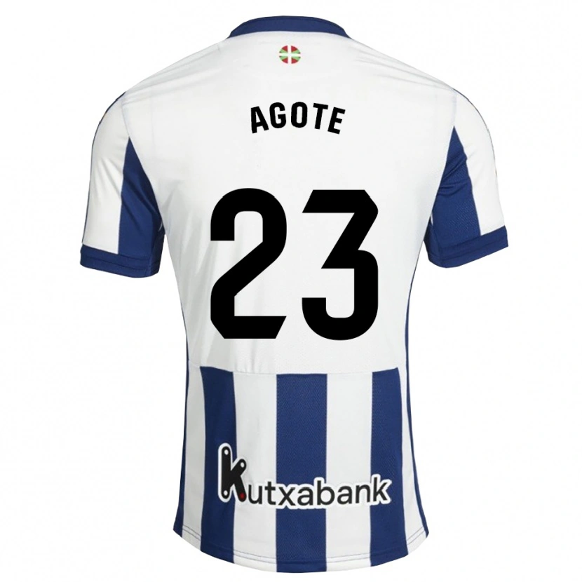 Danxen Bambino Maglia Unax Agote #23 Navy Bianco Goldenrod Kit Gara Home 2026/27 Maglietta