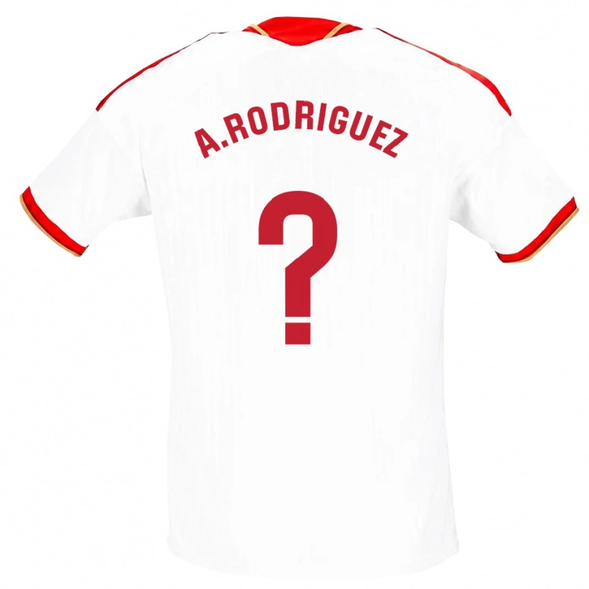 Danxen Bambino Maglia Ángel Rodríguez #0 Bianco Rosso Kit Gara Home 2026/27 Maglietta