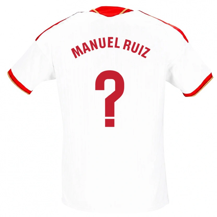 Danxen Bambino Maglia José Manuel Ruiz #0 Bianco Rosso Kit Gara Home 2026/27 Maglietta