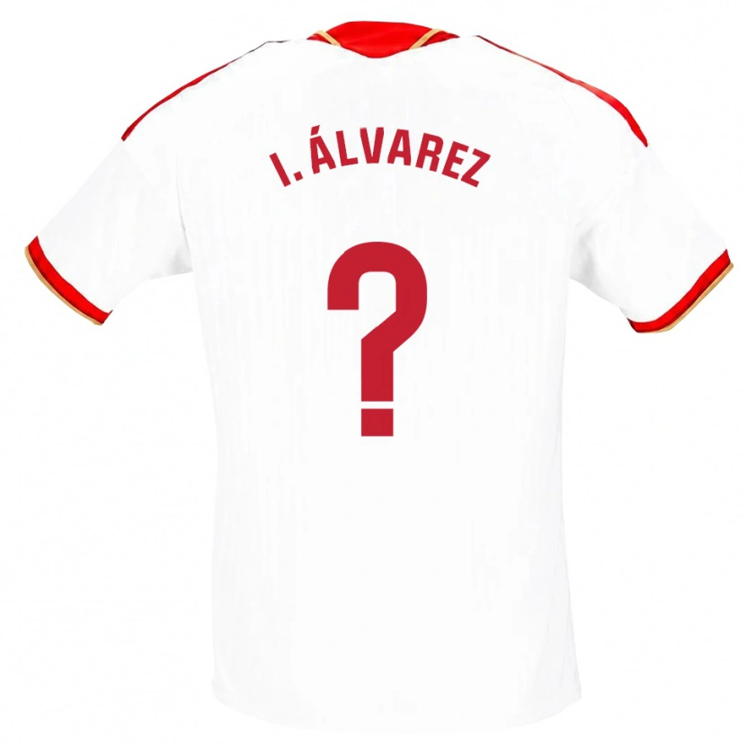 Danxen Bambino Maglia Isabel Álvarez #0 Bianco Rosso Kit Gara Home 2026/27 Maglietta