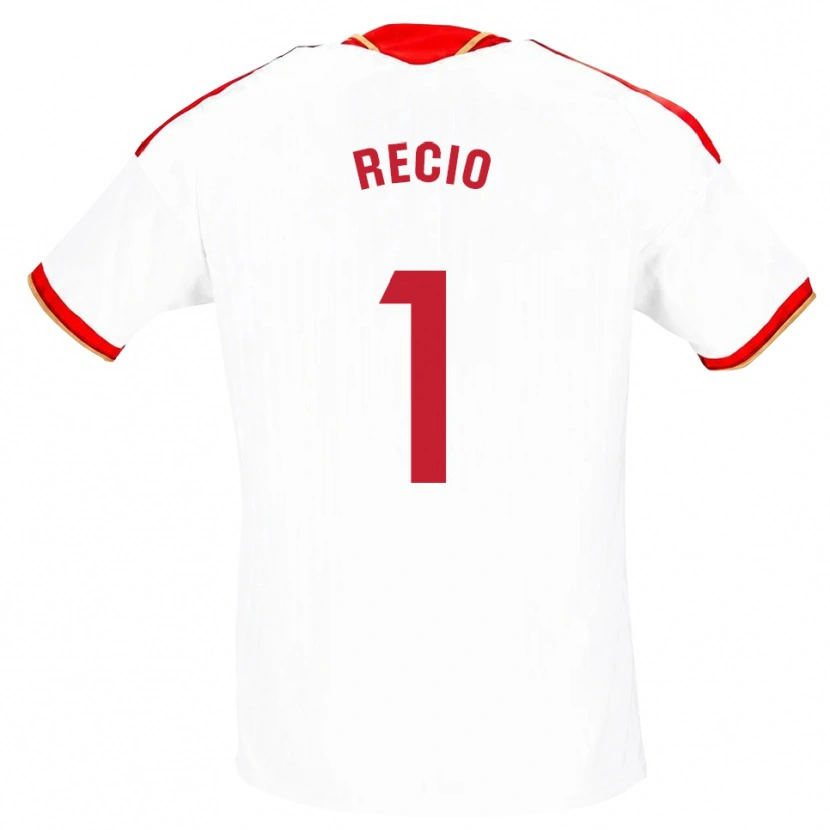 Danxen Bambino Maglia Sergio Recio #1 Bianco Rosso Kit Gara Home 2026/27 Maglietta