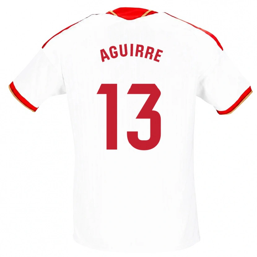 Danxen Bambino Maglia Yolanda Aguirre #13 Bianco Rosso Kit Gara Home 2026/27 Maglietta