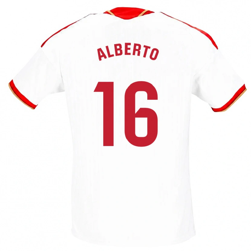Danxen Bambino Maglia Alberto González #16 Bianco Rosso Kit Gara Home 2026/27 Maglietta