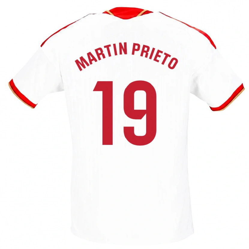 Danxen Bambino Maglia Cristina Martín-Prieto Gutiérrez #19 Bianco Rosso Kit Gara Home 2026/27 Maglietta