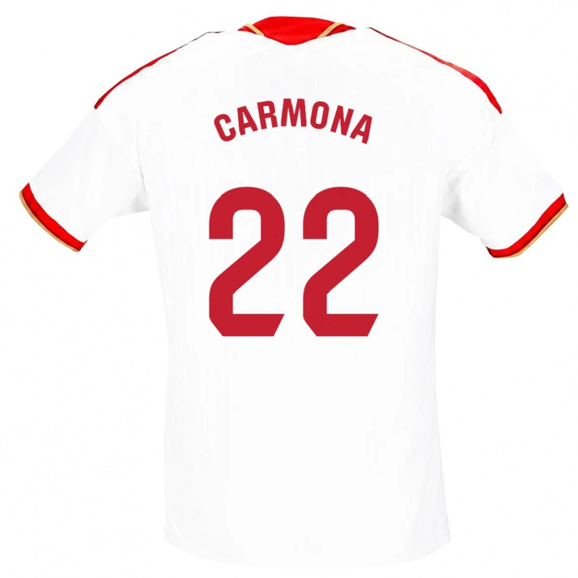 Danxen Bambino Maglia José Ángel Carmona #22 Bianco Rosso Kit Gara Home 2026/27 Maglietta