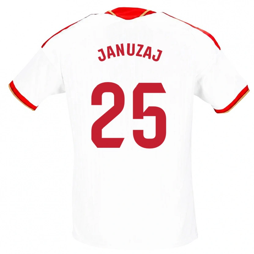 Danxen Bambino Maglia Adnan Januzaj #25 Bianco Rosso Kit Gara Home 2026/27 Maglietta