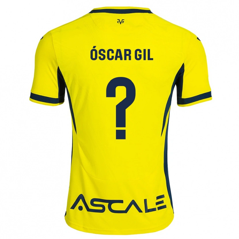Danxen Bambino Maglia Óscar Gil #0 Giallo Nero Rosso Kit Gara Home 2026/27 Maglietta