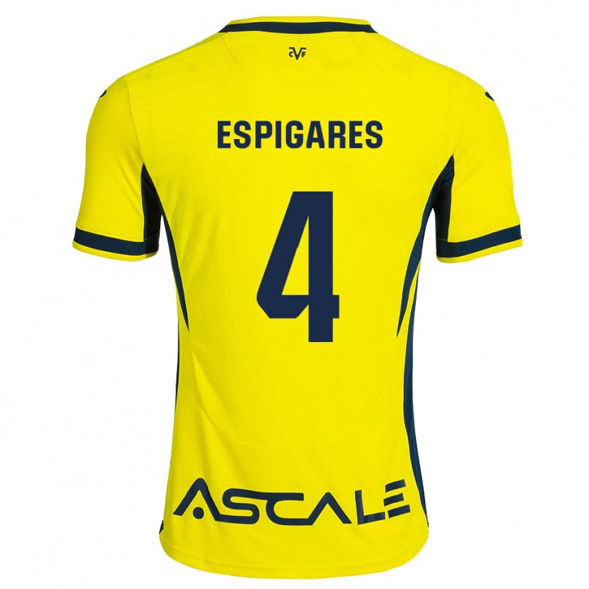Danxen Bambino Maglia Antonio Espigares #4 Giallo Nero Rosso Kit Gara Home 2026/27 Maglietta