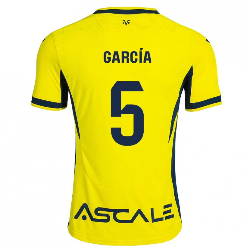 Danxen Bambino Maglia Álvaro García #5 Giallo Nero Rosso Kit Gara Home 2026/27 Maglietta