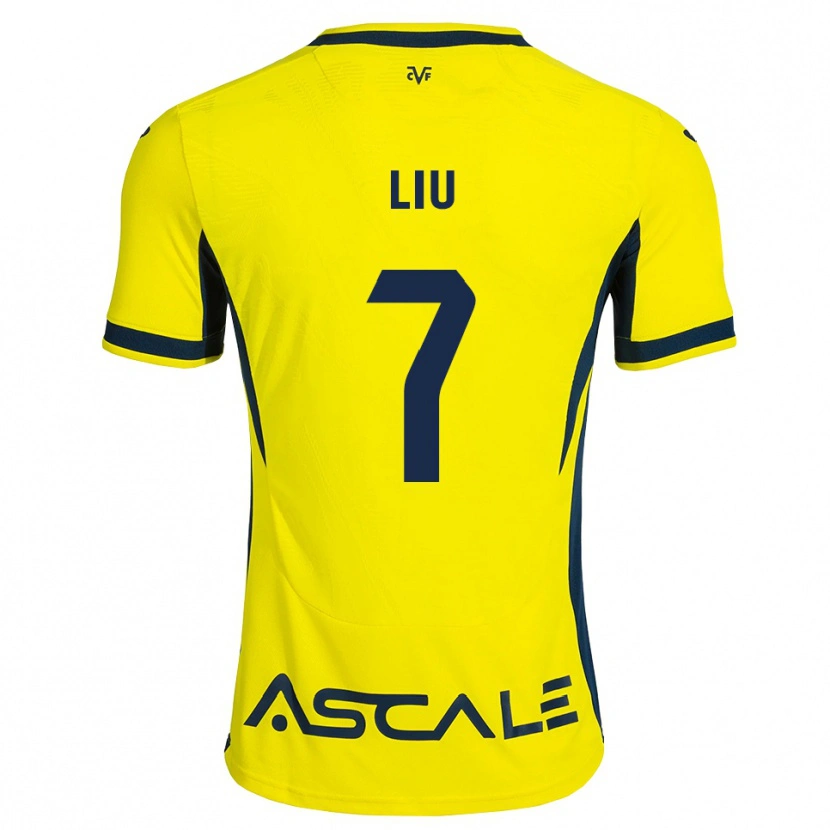 Danxen Bambino Maglia Kaiyuan Liu #7 Giallo Nero Rosso Kit Gara Home 2026/27 Maglietta
