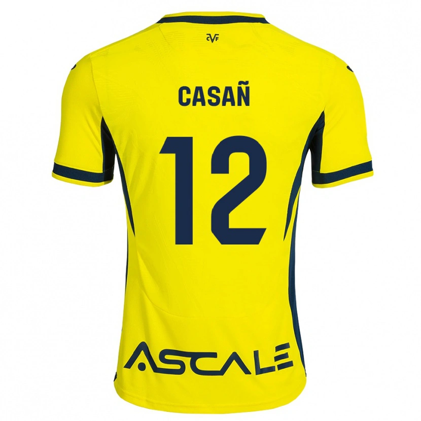 Danxen Bambino Maglia Jorge Casañ #12 Giallo Nero Rosso Kit Gara Home 2026/27 Maglietta