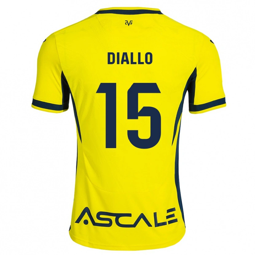 Danxen Bambino Maglia Moussa Diallo #15 Giallo Nero Rosso Kit Gara Home 2026/27 Maglietta