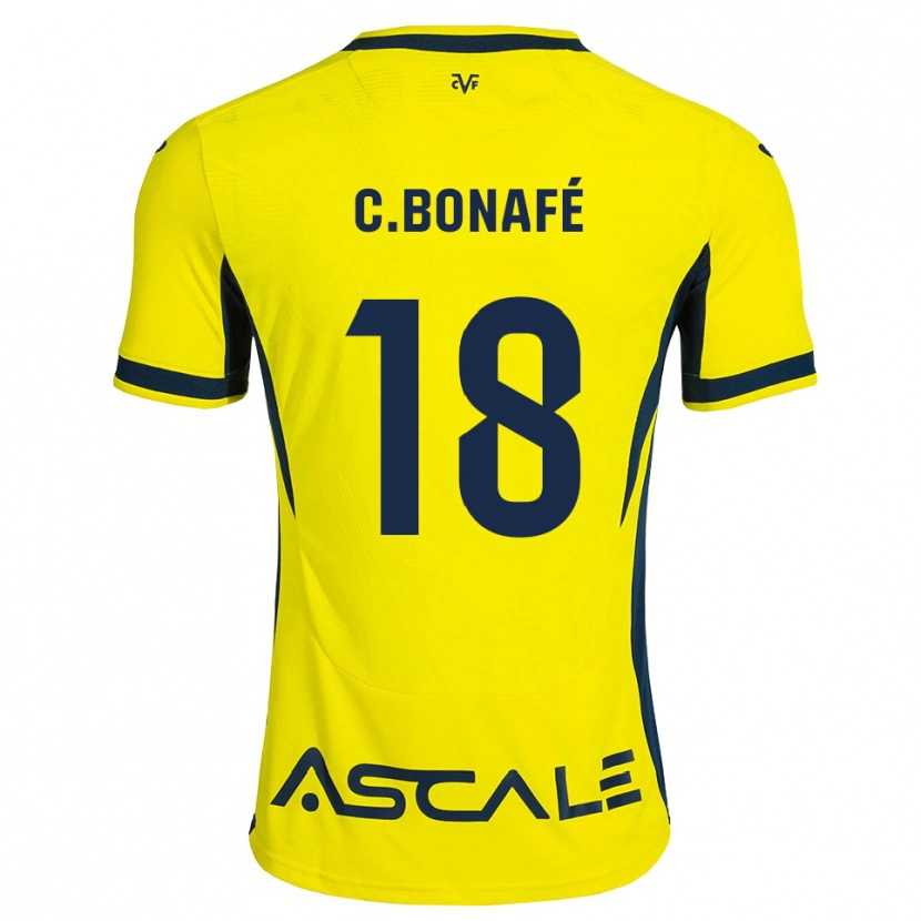 Danxen Bambino Maglia César Bonafé #18 Giallo Nero Rosso Kit Gara Home 2026/27 Maglietta