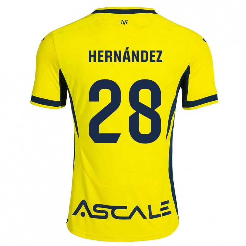 Danxen Bambino Maglia Gerard Hernández #28 Giallo Nero Rosso Kit Gara Home 2026/27 Maglietta