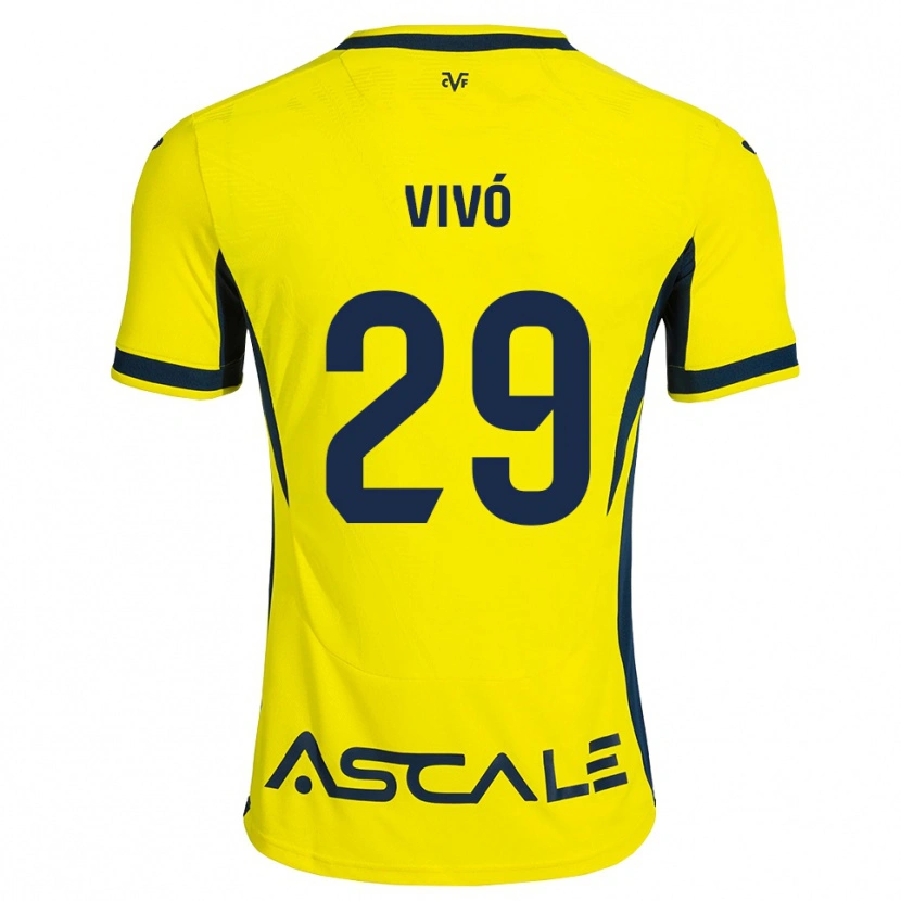 Danxen Bambino Maglia Adrián Vivó #29 Giallo Nero Rosso Kit Gara Home 2026/27 Maglietta