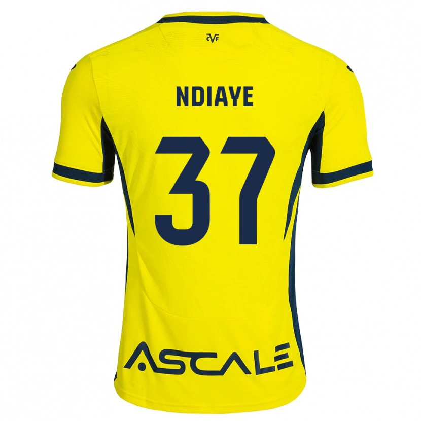Danxen Bambino Maglia Serigne Ndiaye #37 Giallo Nero Rosso Kit Gara Home 2026/27 Maglietta