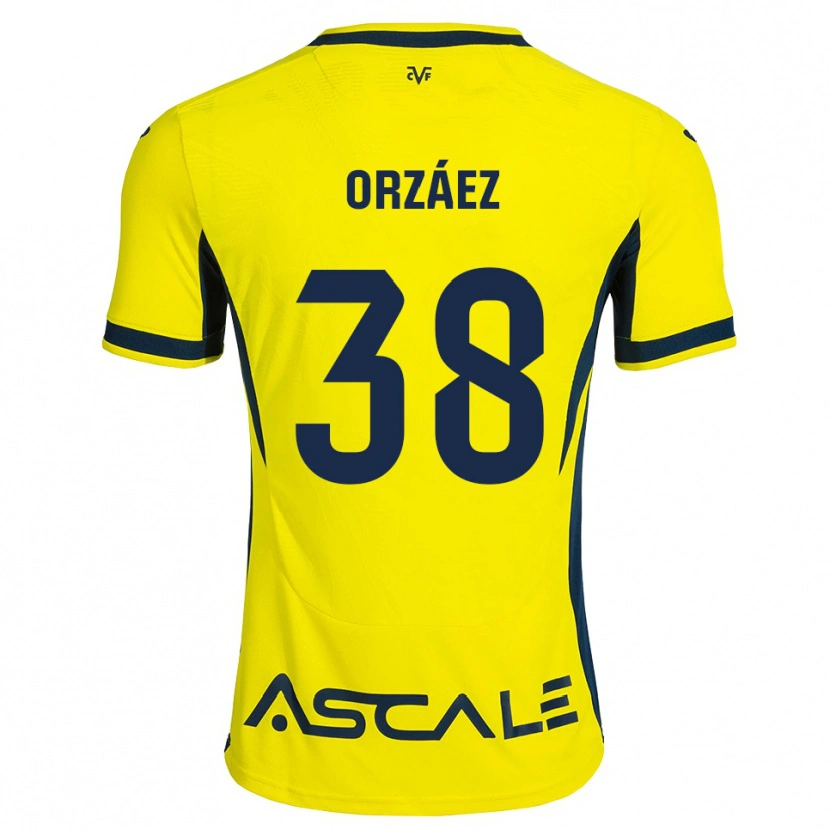 Danxen Bambino Maglia Sergio Orzáez #38 Giallo Nero Rosso Kit Gara Home 2026/27 Maglietta