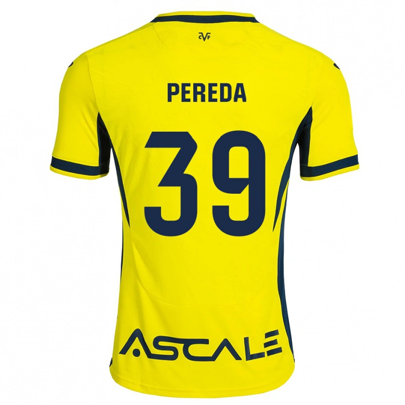 Danxen Bambino Maglia Pablo Pereda #39 Giallo Nero Rosso Kit Gara Home 2026/27 Maglietta